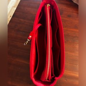 Red felt Slender LARGE Purse tote Insert Organizer